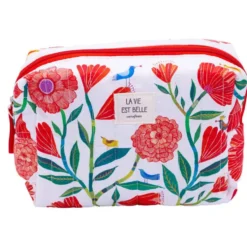 Grande trousse matelassée Cartesdart Pivoines - 24 x 17 cm