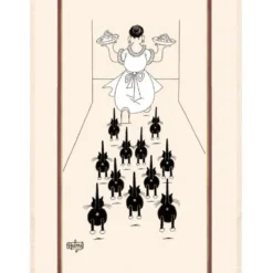 Grand Torchon coloris écru en coton Dubout A Table Winkler – 60 x 80 cm