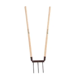 Grelinette à 3 dents métal marron et manche bois botanic® - 130 cm