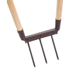 Grelinette à 3 dents métal marron et manche bois botanic® - 130 cm