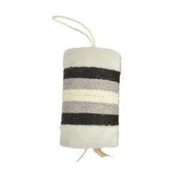 Griffoir cylindrique en corde gris avec plumes naturelles Bobby Griffoir Roll - 21 x 12 x 14 cm