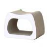 Griffoir pour chat coloris blanc Wouapy Kaverno - 38 x 28 x 25 cm