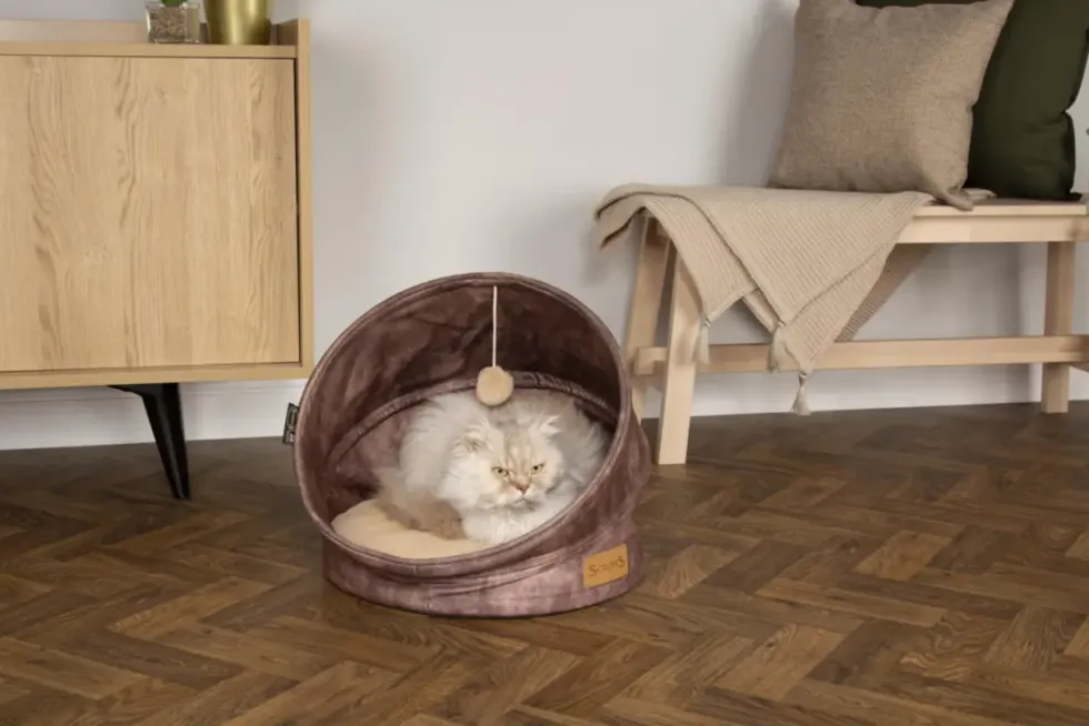 Grotte pour chat marron Kensington Scruffs – Taille 44 x 44 x 48 cm