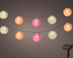 Guirlande de lampions colorés 10 LED coloris blanc chaud - 4,5 m