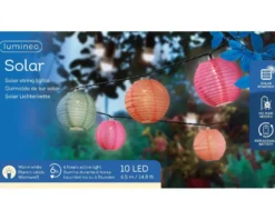 Guirlande de lampions colorés 10 LED coloris blanc chaud - 4,5 m