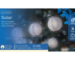Guirlande de lampions 10 LED coloris blanc chaud - 4,5 m