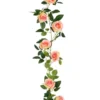 Guirlande de roses artificielles blanches - 180 x 15 x 6 cm