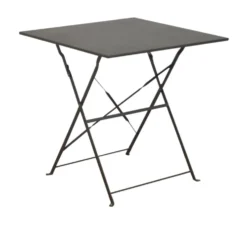 Guéridon carré acier époxy gris - PROLOISIRS Cuba - 70x70 cm
