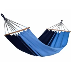 Hamac coloris bleu Caraïbes certifié FSC® Jobek Hamac GraphiK - 300 x 140 cm