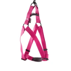 Harnais baudrier réglable rose pour chien - 4x90/110 cm