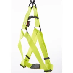 Harnais baudrier réglable vert citron pour chien - 2,5x70/90 cm