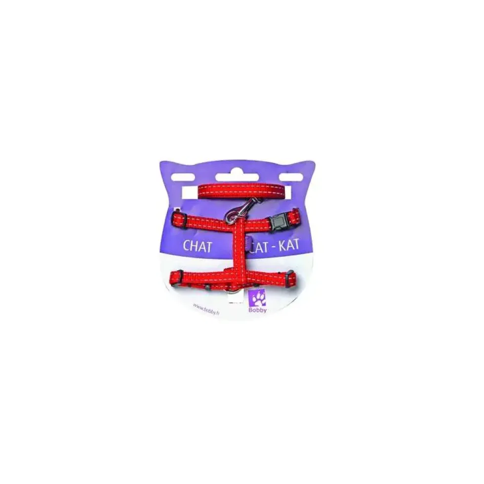 Harnais + laisse pour chat Safe rouge XS