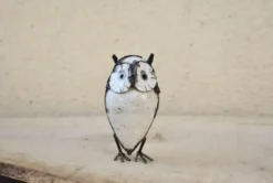Hibou blanc en métal recyclé Chouette & Co