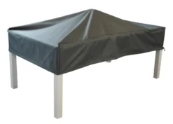 Housse de table coloris gris en polyester - 180 x 100 cm