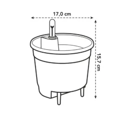 Insert auto-arrosant pour CP18 coloris noir en plastique injecté Elho - Ø 17 x 16 cm
