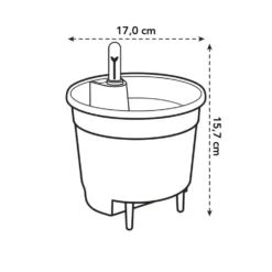 Insert auto-arrosant pour CP18 coloris noir en plastique injecté Elho - Ø 17 x 16 cm