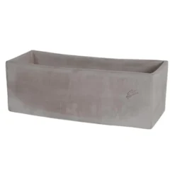 Jardinière contemporaine en terre grise 40x17x16 cm