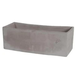Jardinière contemporaine en terre grise 40x17x16 cm