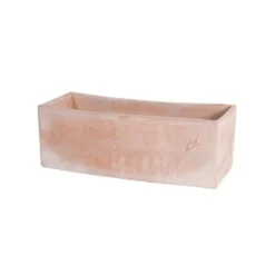 Jardinière contemporaine en terre claire 40x17x16 cm