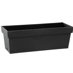 Jardinière toscane Poetic botanic® avec plateau clipsé en plastique recyclé 10 L - 50 x 18 x 16,7 cm Anthracite