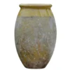Jarre Biot olive patiné avec col émaillé jaune H 76 x Ø 50 cm