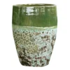 Jarre en grès émaillé fait-main coloris vert Poterie du Bousquet Léon - Ø 30 x H 44 cm