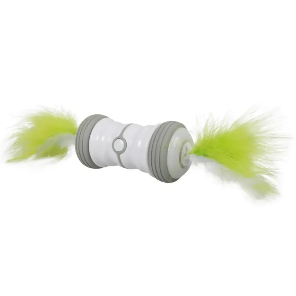 Jouet électronique pour chat coloris blanc double spinner EBI