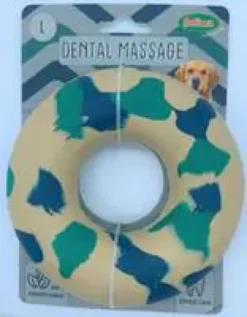 Jouet à mâcher pour chien bagel anneau en caoutchouc naturel coloris bleu Bubimex – Ø 12,5 cm (taille L)