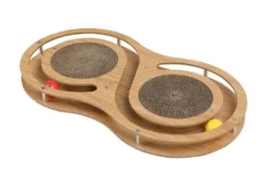 Jouet pour chat coloris beige Wouapy grand 8 aire de jeux avec griffoir – 27,5 x 4,5 x 47,5 cm
