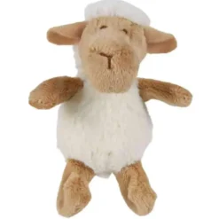 Jouet pour chat coloris blanc peluche mouton avec catnip Trixie - 10 cm