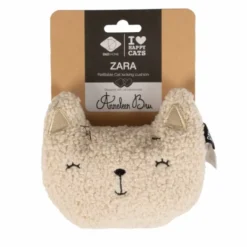 Jouet pour chat coloris écru coussin à remplissage d'herbes Happy Cat D&D Home Zara - 14 x 4 x 11 cm