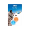 Jouet pour chat en caoutchouc TPR coloris orange et bleu balles hérissons Duvoplus - 8 x 4,5 x 4,5 cm