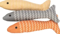 Jouet pour chat en tissu coloris multicolore poisson avec catnip Trixie - 20 cm