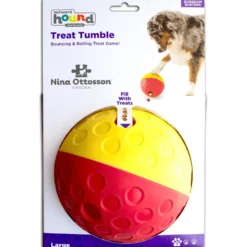 Jouet pour chien coloris rouge balle à friandises – Taille L