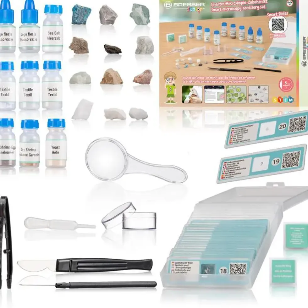 Kit de microscopie avec code QR blanc Bresser - 29 x 26 x 4 cm