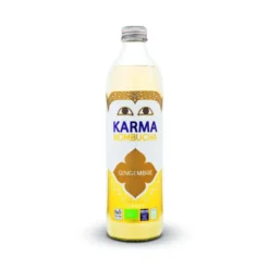 Kombucha au jus de gingembre. La bouteille de 500 ml