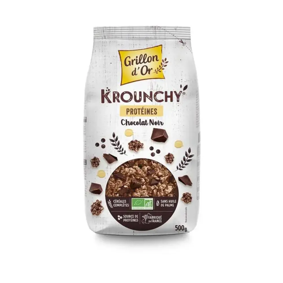 Krounchy chocolat proteines bio Grillon d'or - 500 g