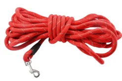 Laisse ronde rouge Bobby - 3 m