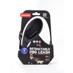 Laisse rétractable 2 Soft sangle coloris noir et blanc - S
