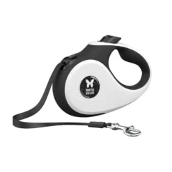 Laisse sangle rétractable noire pour chien 3 m