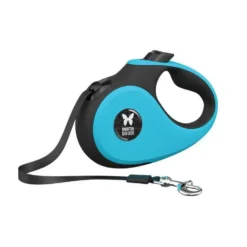 Laisse sangle rétractable turquoise pour chien 5 m