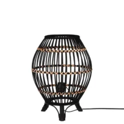 Lampe de table coloris noir en bambou Onar - Ø 30 cm