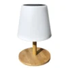 Lampe de table sans fil solaire ou USB en bois Batimex - 17,5 x 15,8 x 26 cm
