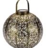 Lanterne Damasquette coloris jaune effet blanc froid en métal Smartgarden - 18 x 18 x 18 cm