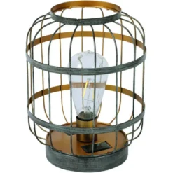 Lanterne de table solaire en métal et verre 10 lumens Cambridge - Ø 18 x 23,5 cm