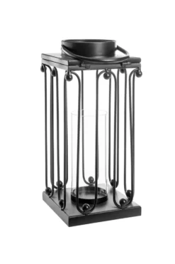Lanterne en métal arabesques coloris noir petit modèle