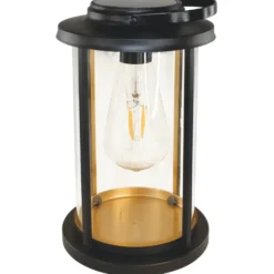 Lanterne extérieure Delta IP44 40 lm coloris noir en métal et verre Watt & Home - 25 cm