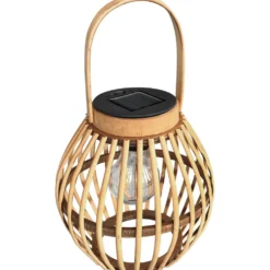 Lanterne solaire en bambou à ampoule filame Watt&Home Joya - Ø 18 x H 18 cm