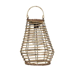 Lanterne solaire en plastique beige à Led blanc chaud Maris - Ø 21 x H 27 cm