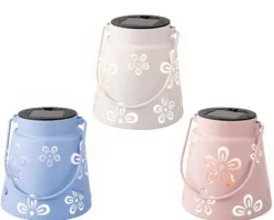 Lanterne solaire floral coloris multicolore - Ø 11,5 x 11 cm